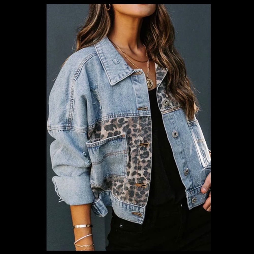 Leopard Denim Jacket
